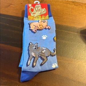 Blue Puppy Print Socks